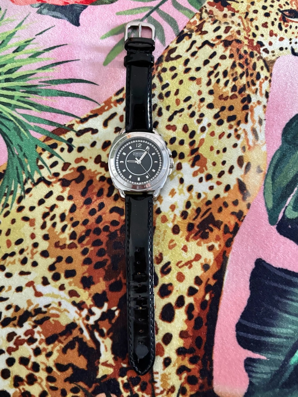 Coach Black Patent Leather Watch